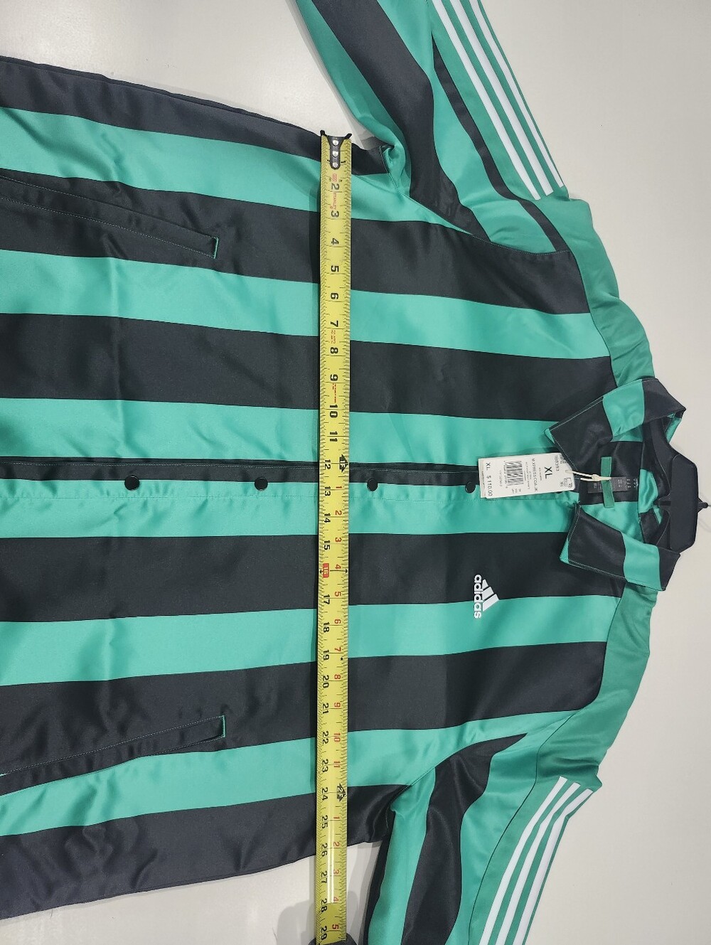 Adidas Originals Satin Coaches Snap Jacket Green Black Mens Size XL $110 IB8393 - Picture 6 of 8